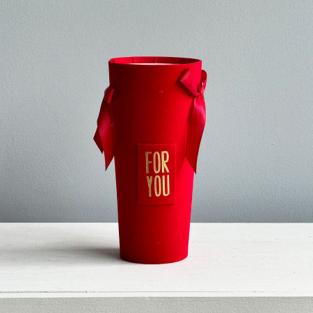 Коробка Ваза "For You" (6 шт) - W3248 Красный Бархат