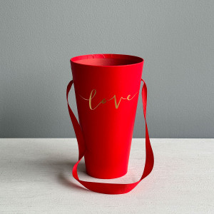 Коробка Ваза "Love" (1 шт) - W3871 Красный